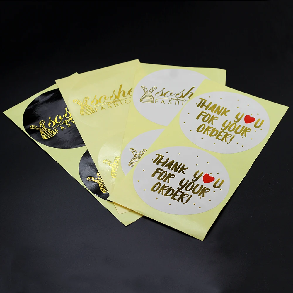 Customized golden stickers and customized logo Design your own stickers personalized stickers wedding stickers 3-10cmTransparent