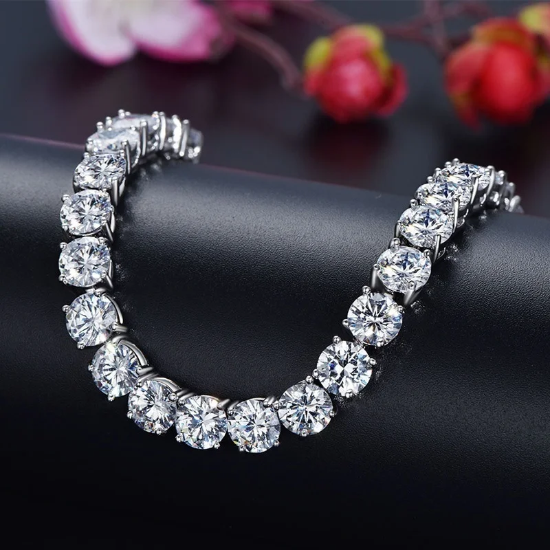 Delicate Sparkling Rainbow Crystal Rhinestone Bracelet for Ladies Tennis Bracelet Fashion Charm Jewelry Gift