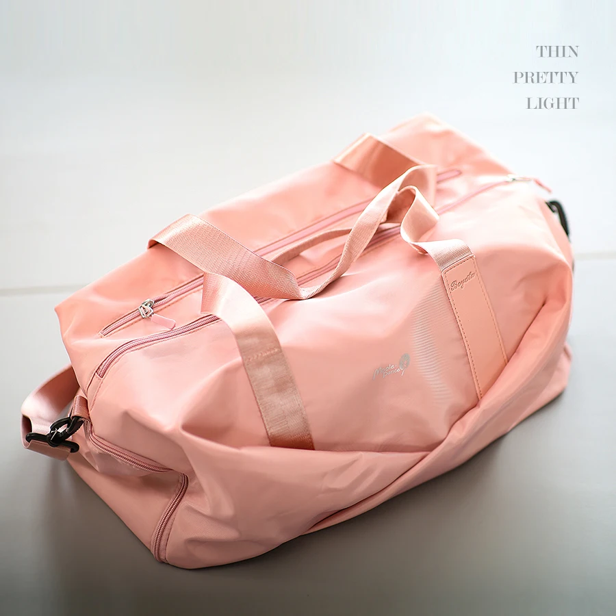 Bolso de baile para mujer, bolsa deportiva de viaje para exteriores, impermeable, de nailon, para entrenamiento físico, gimnasio, color rosa