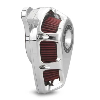 Chrome Spinning Air Cleaner Red Intake Air Filter Rain Socker Cover Fit For Harley Touring Trike FLHX FLHR TES FLHT 2008-2016