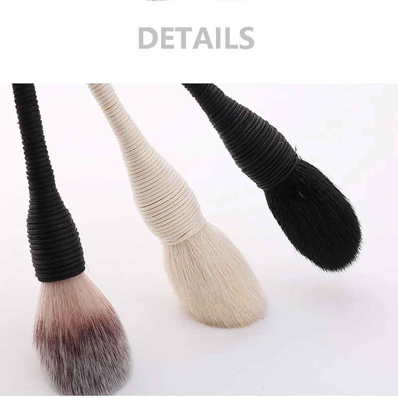 Flat Goat Wool Rattan Maquiagem Pincéis, Fundação Profissional Blush, Pó solto, Escova de contorno para beleza, Pincéis de maquiagem