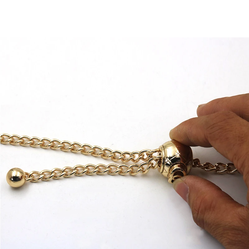 130cm Adjustable Gold Bead Ball Bag Chain Accessories For Handbags Messenger Bag with Bag Chain Metal Shoulder Strap For Bag Hot