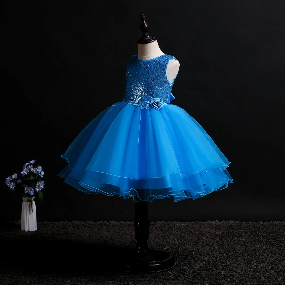 Hetiso Kids Sequined Dresses for Girls Christmas Children Clothing Princess Birthday Wedding Party Baby Girl Dress With Bow 10Y