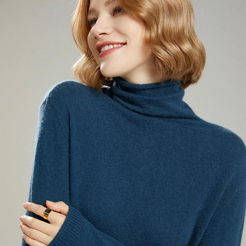 Hot Sale Women Knitwears 100% Pure Cashmere Knitted Jumpers Winter 2021 Soft Lady Sweaters Long Sleeve Pullovers