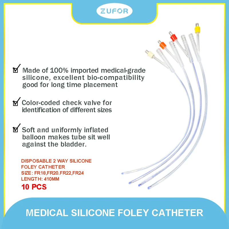 10pcs 2 way Medical Silicone Foley Catheter Urethral Sounds tube Men\'s urology condoms Catheter cleaner enema anal tube