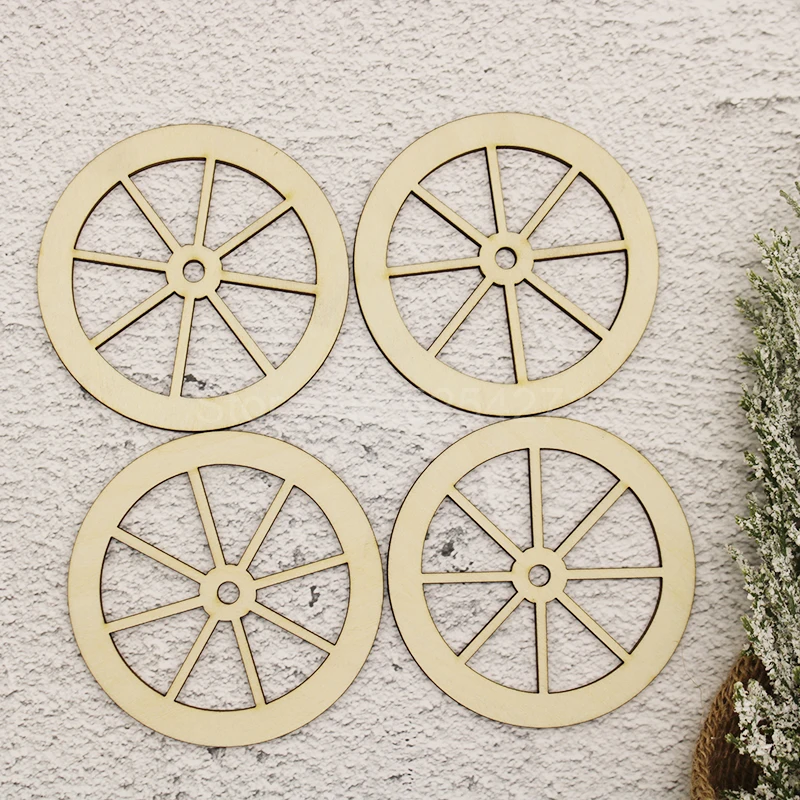 Carrello in legno di Forma Ruota Per L\'artigianato E la Decorazione-Laser Cut-Ruota del Carro-Cart Ruote-Cart- siciliano Carrello