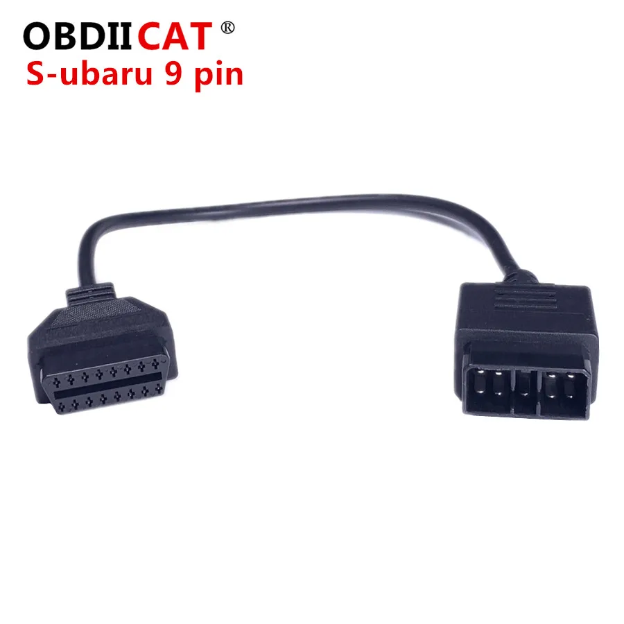 

OBDIICAT 9 pin OBDII Extension Connector For Sub-aru 9pin Cable OBD1 To OBD2 16pin Lead Diagnostic Interface Adapter