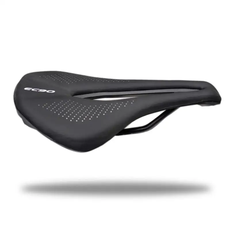 ec90 Soft Silica Gel Bicycle Saddle PU Leather Comfortable Road Mountain Bike Seat Cushion Shockproof Front Seat Mat 143 / 155mm