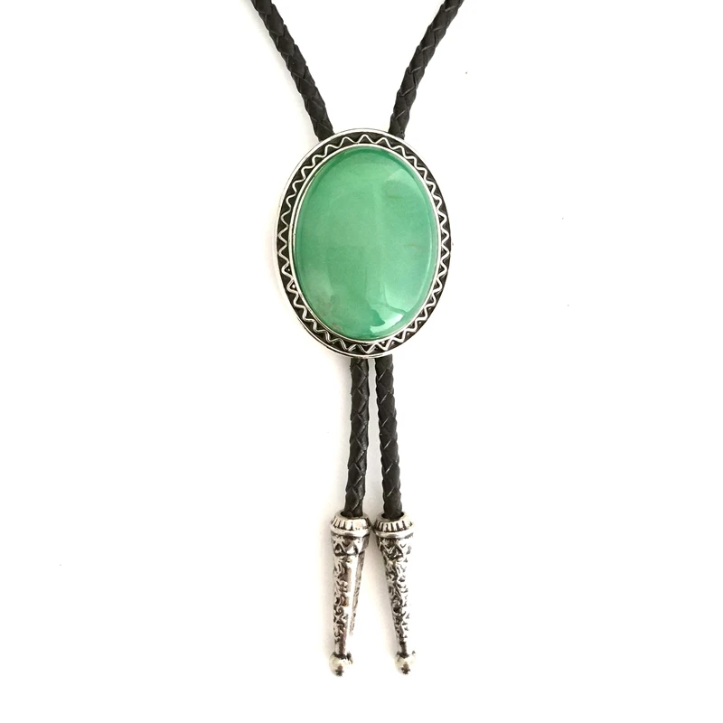 

Handmade Emerald Inlay Oval Bolo Tie for Men Women Unisex Western Cowboy Novelty Neckties Fashion Accessories Wedding Guest Gift