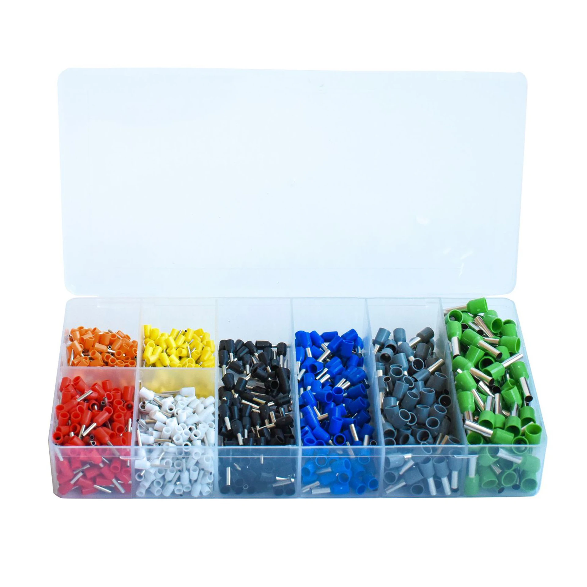 

1200pcs Terminal Set European Tube Type Cold Pressed Insulated Bushing Junction Box Cable End Wire Connector Crimping