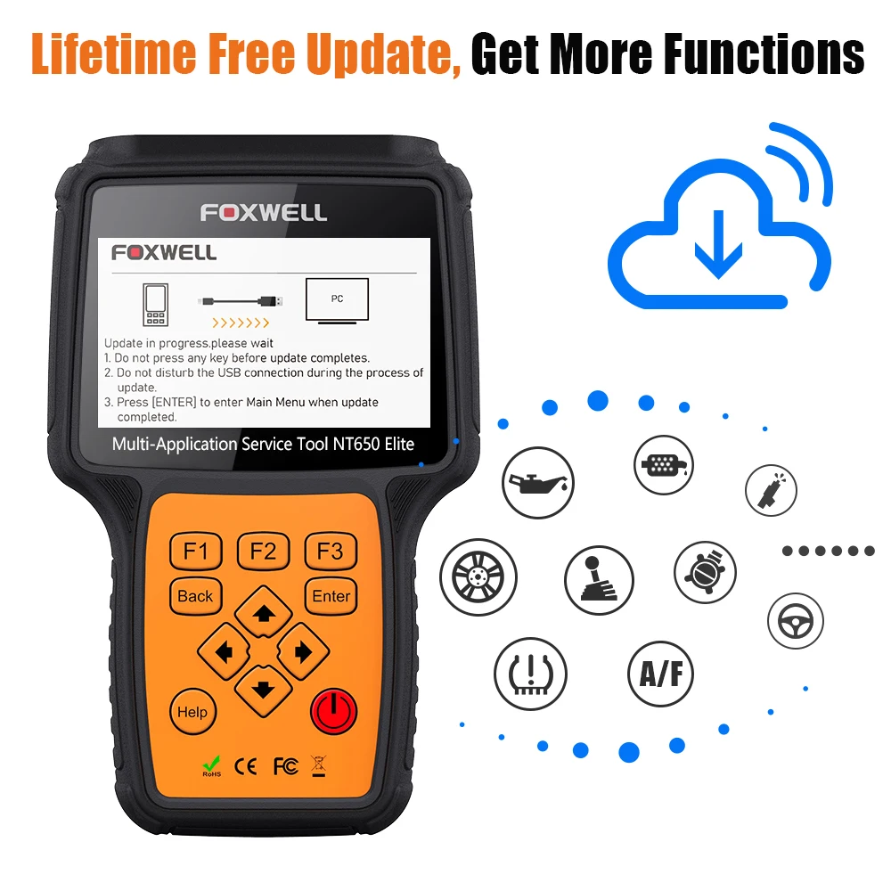 Foxwell NT 650E OBD2 Kfz-Scanner ABS SAS A/F EPB BRT TPS OIL 26+ Reset FOXWELL Professionelles OBD 2 Auto-Diagnosegerät – Detail 14