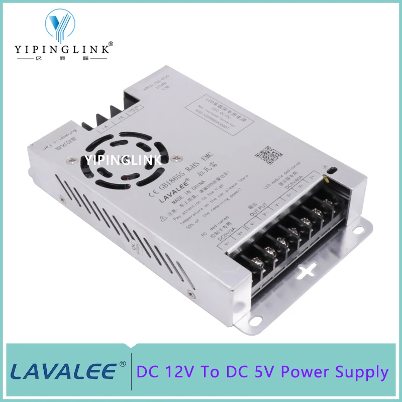 DC 12V to 5V Car LED Display Power Supply 24V to 5V DC to DC Vehicle Truck TAXI Top LED Screen Power Switch