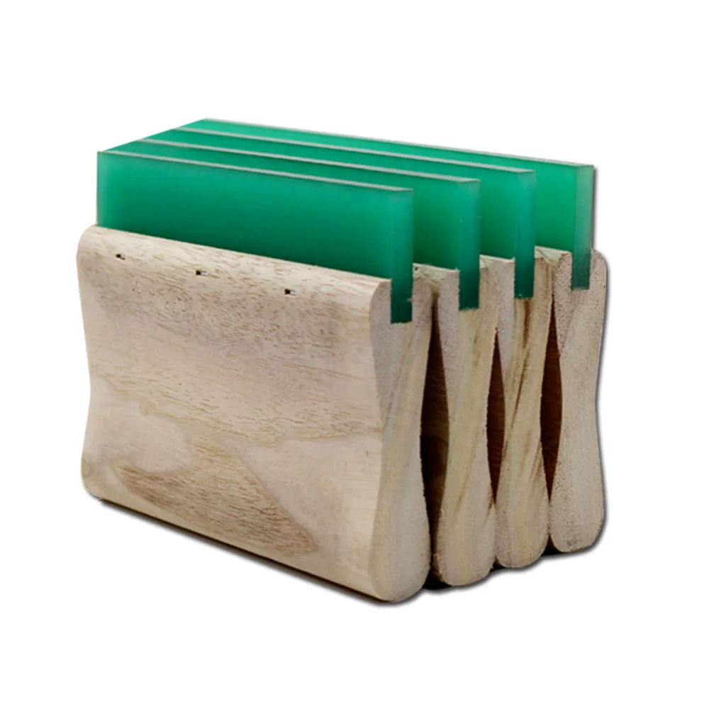 35 X7 MM Screen Printing Ink Squeegee 75 Durometer Wooden Handle Scraping Flat Blade for Machine