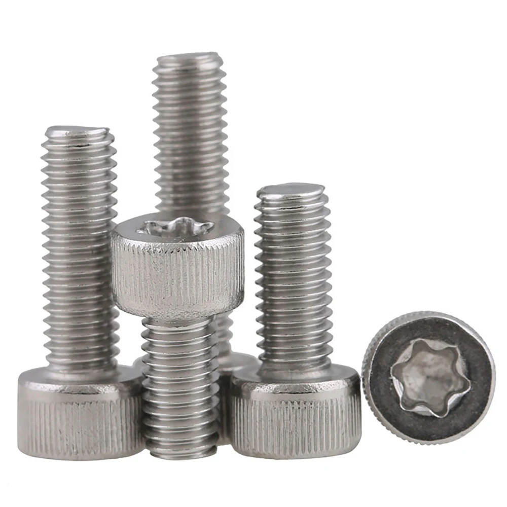 30Pcs/20Pcs/10Pcs M3 M4 M5 SUS304 Stainless Steel Six-Lobe Knurled Cap Screws Torx Socket Cap Head