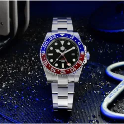 San Martin GMT Diver Luxury Sapphire Men Automatic Mechanical Watch 120 Clicks Ceramic Bezel 20Bar Waterproof Luminous Date