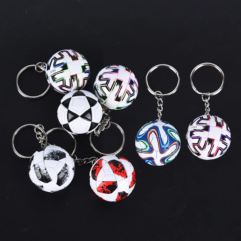 3D Sports Football Key Chains for Men Soccer Fans Keychain Pendant Souvenirs PU Leather Keyring Boyfriend Gifts