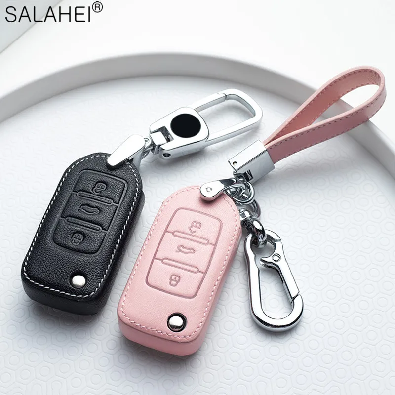 

Leather Car Key Cover Case For VW Volkswagen Tiguan MK1 MK2 Magotan Passat B5 B8 Polo Golf 4 5 6 7 mk7 Jetta POLO Eos Scirocco