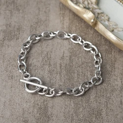 DoreenBeads Fashion Jewelry For Men Women Alloy Toggle Clasp Bracelets Silver Color Accessories Gift 20cm(7 7/8