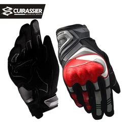 Cuirassier-Noite Reflectiva Motocicleta Luvas De Dedo Completo, Engrenagem De Proteção, Tela Sensível Ao Toque, Corrida, Motociclista, Equitação, Moto, Motocross