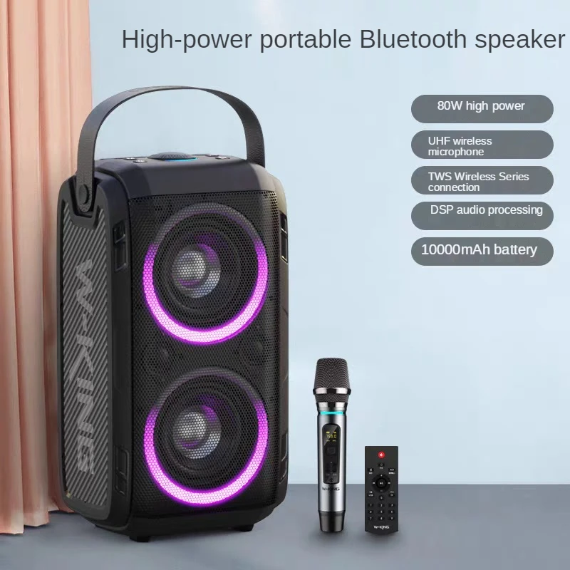 Imagem -02 - Livre Colorido Rgb Alto-falante Bluetooth 200w de Alta Potência Portátil Estéreo Subwoofer Suporte tf Cartão Rádio Tws Caixa Som Bluet t9 ao ar