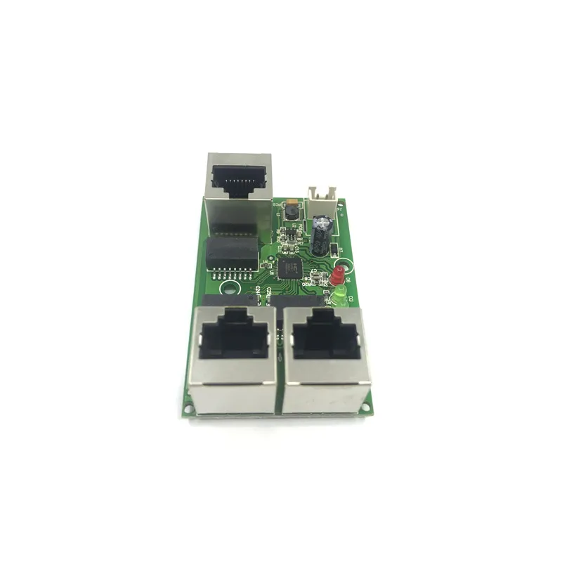 Industriële Kwaliteit Breed Temperatuur Low Power Netwerkbekabeling Mini Mini Ethernet 3 Port 10/100Mbps Verticale 180 Degreeswitchmodule