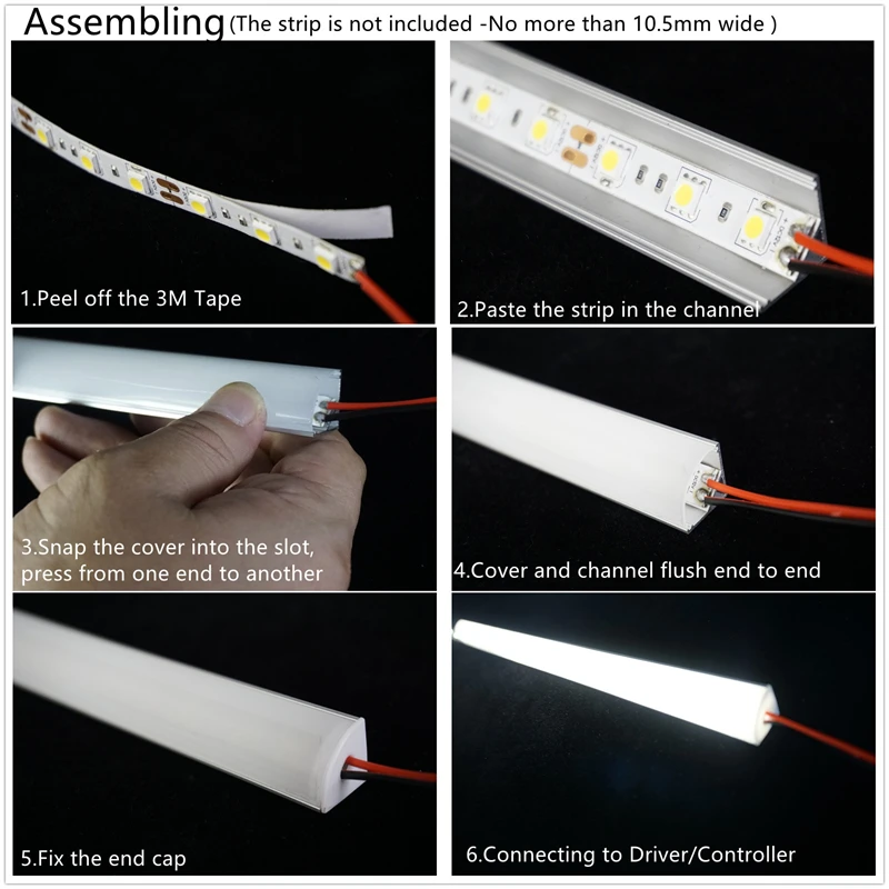 Imagem -05 - Profundidade Difusor de Luz Led 2m ft Formato em v Canto da Parede do Armário Guarda-roupa Perfil de Alumínio 10m de