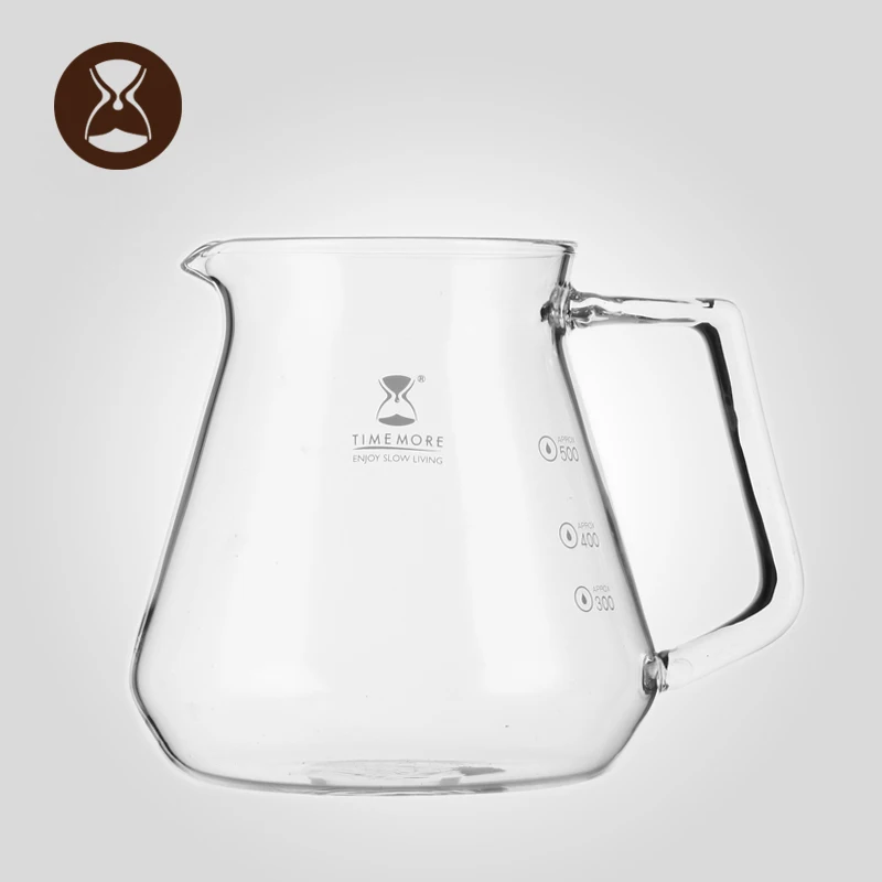 TIMEMORE Glass Coffee Server 360ml/600ml Coffee Drip Pot Glass Coffee Share Pot Tea Pot Milk Mug Coffee Bar Home Barista Accesso