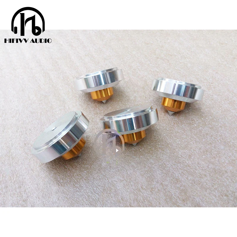 

HIFI amplifier Speaker Feet Spikes PC Machine Mats Pads 4PCS Diameter 44mm height 26mm Power amplifier Aluminum feet