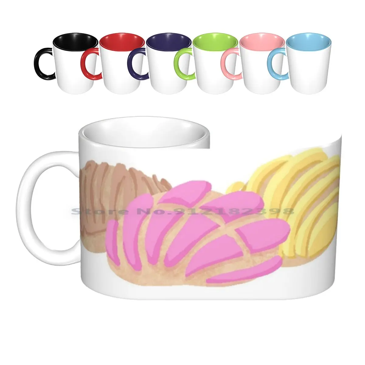 Concha Ceramic Mugs Coffee Cups Milk Tea Mug Latina Mexican Concha Food Sweet Sweet Bread Mexcio Spain Latino Latin Cute