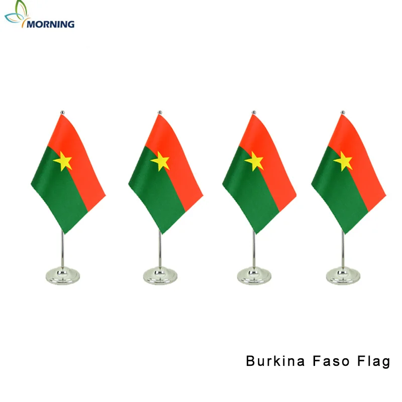 

Custom Logo display 10pcs Burkina Faso national flag table flag