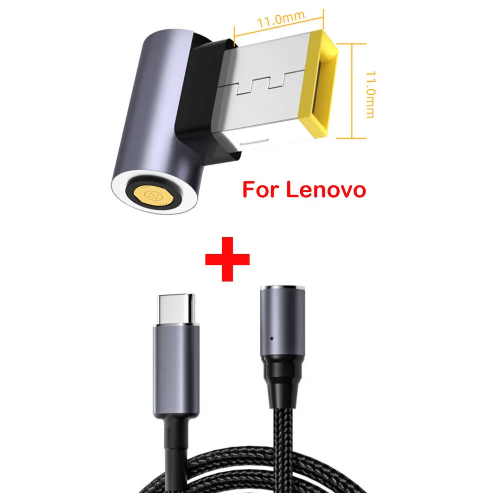 100 واط المغناطيسي موصل كابل USB نوع C إلى تيار مستمر كابل الطاقة سلك لينوفو HP ديل ماك بوك أجهزة الكمبيوتر المحمولة دفتر USB C شحن سريع