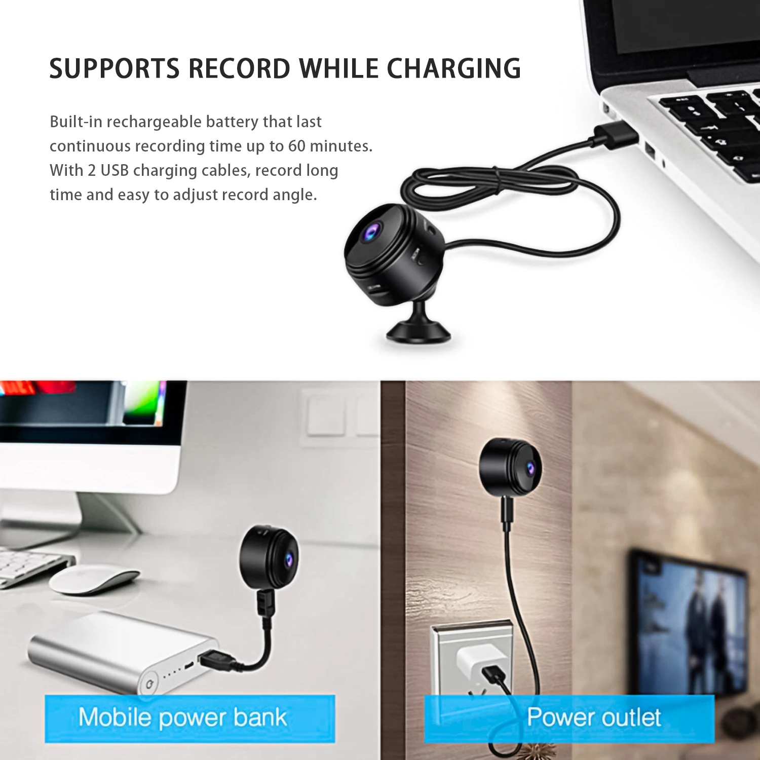 Mini camera WiFi camera with night vision function Home security protection camera