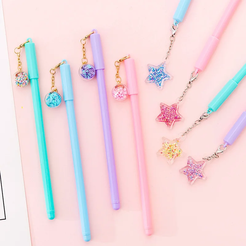 24 Pcs Cute Creative Pendant Pendant Girl Heart Pen Cute Student Exam Office Stationery Pen Wholesale