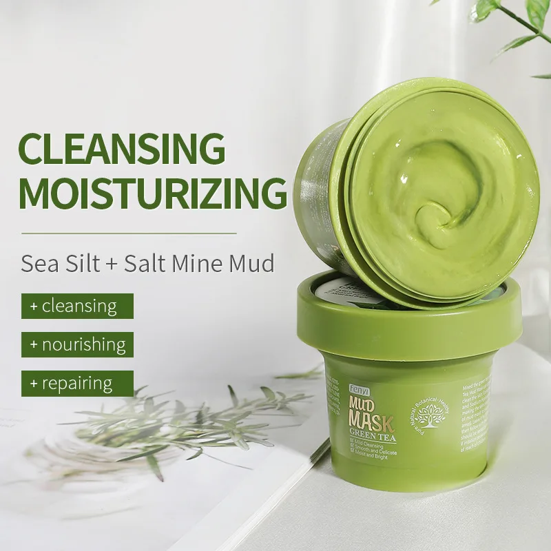 Face Cleansing Green Tea Mud Peeling Acne Blackhead Treatment Mask Remover Contractive Pore Whitening Hydrating Care Creams