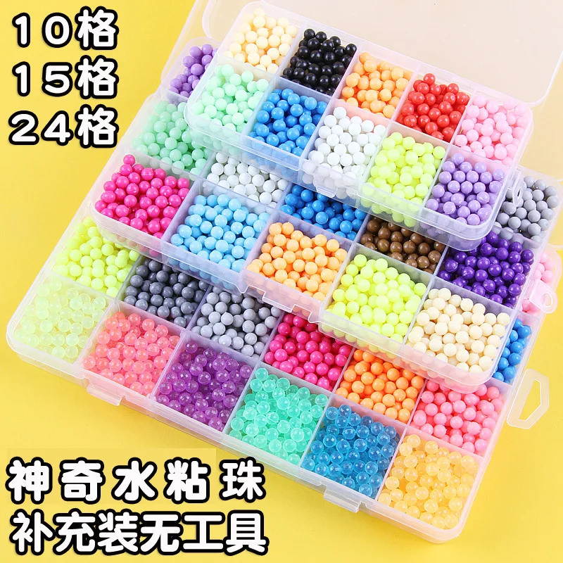 Children Toys Refill Beads Set Puzzle Crystal DIY Water Spray Magic Beads Set Ball Games 3D Handmade Magic Toys For Children 5mm