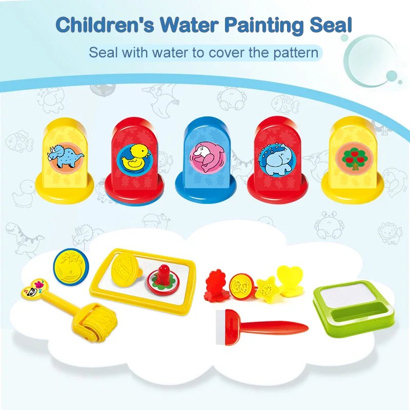 Kids Water Painting Seal Stamp Roller Stamp Magic Pens Water Drawing Accessories Painting Toys Educational Toy Children Gift