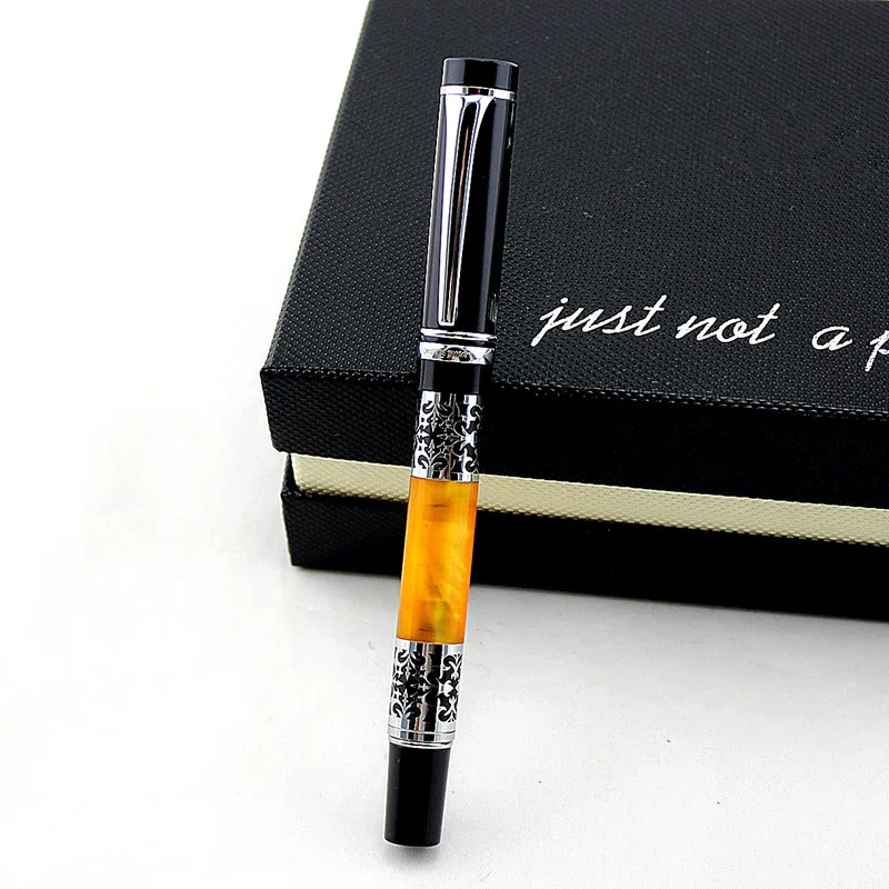 1pcs luxury Pen High quality classical fountain pen Orange grain high-grade business pen metal signature fountain pen