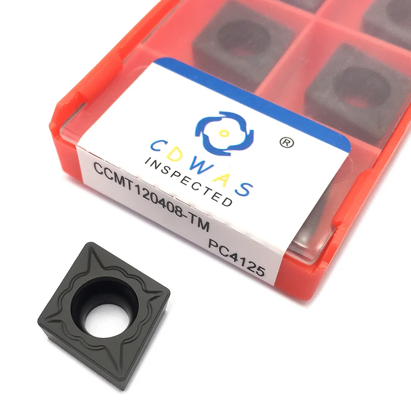 10 قطعة CCMT120408 TM PC4125 عالية الجودة الداخلية تحول أداة CCMT 120408 كربيد CNC مخرطة القاطع أداة للصلب