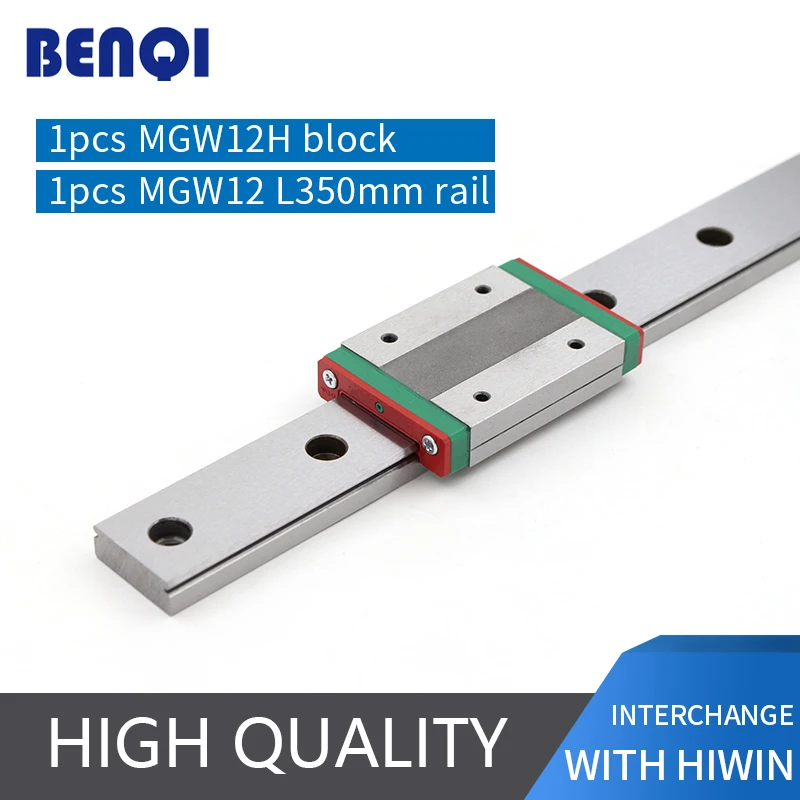 

Free shipping 12mm width 3d printer sqaure linear rail MGW12- L350mm with block MGW12H one block per rail