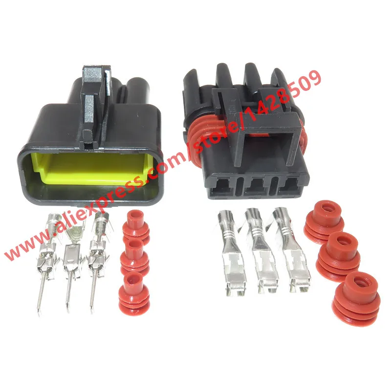 1 Sets 3 Pin Female Male Sealed Auto Connector Waterproof Wiring Harness Housing Plug 12040977 12040977