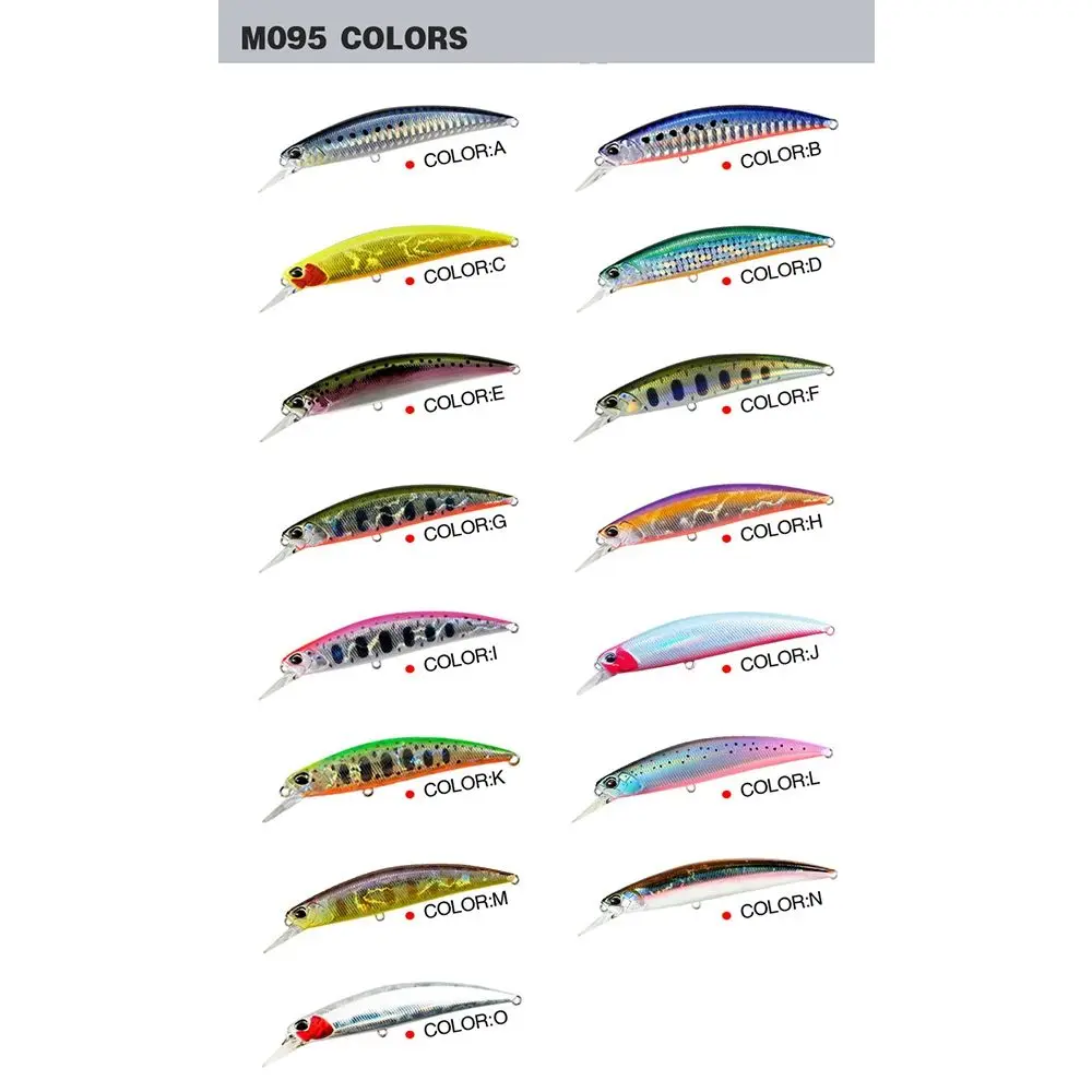 Crankbaits de pesca de invierno, señuelo de fundición larga, anzuelos de pez, cebos de pececillo que se hunden, Multicolor, útil