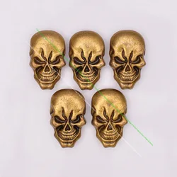10X Heavy Biker Retro Brass Skull Head Leathercraft Belt Saddle Tack Keychain Craft Leather Concho Screwback