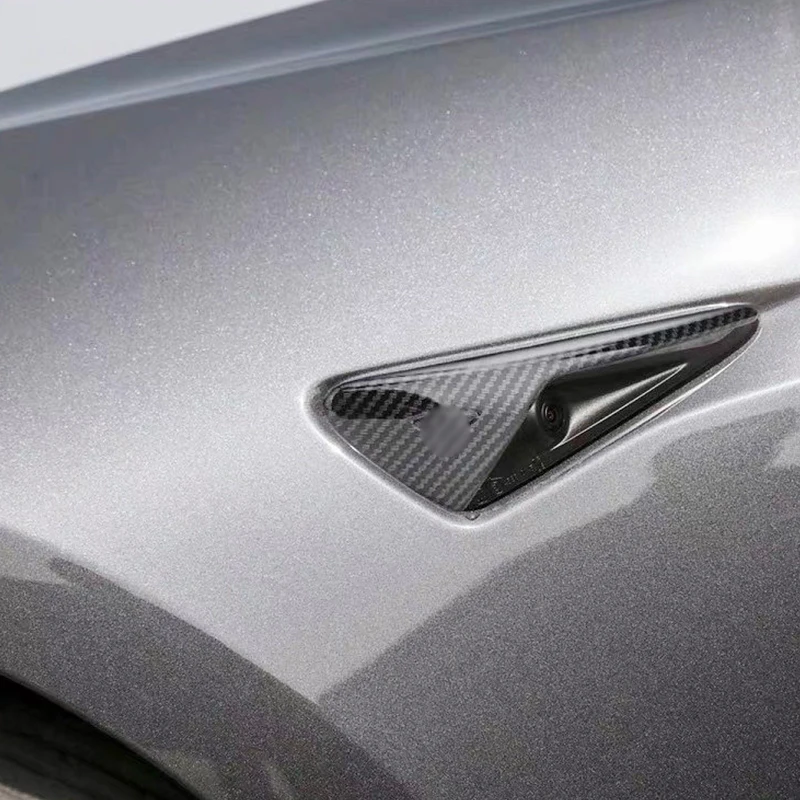 

For Tesla Model3 Model 3 2017 2018 2019 2020 ABS Carbon fibre Car Side Badge Fender Emblem Cover Trim Car Sticker Decoration