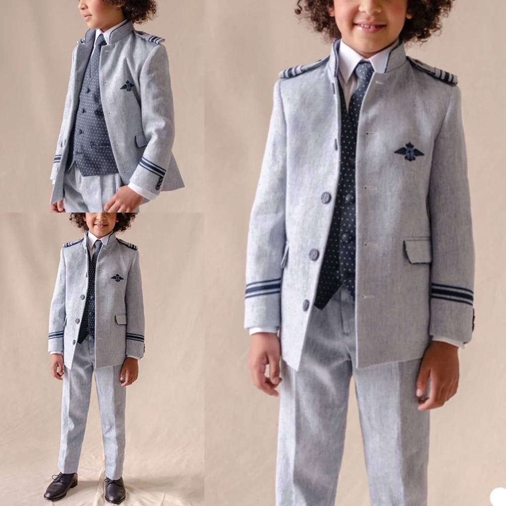 2020 Boys' Attire High Quality Kids Suits Custom Made Handsome Clothing Set 3 Pieces Prom Suits (Jacket+Pants+Vest)