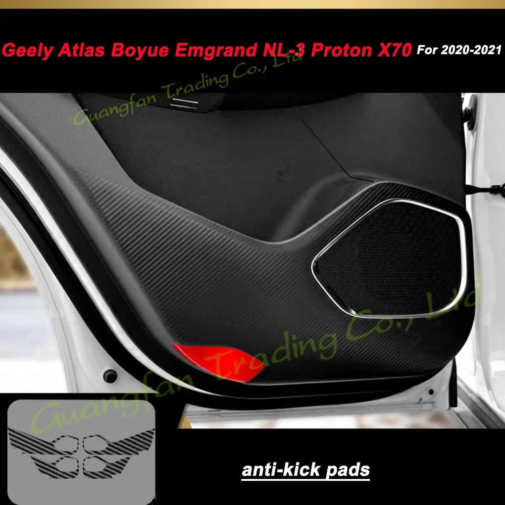 For Geely Atlas Boyue Emgrand NL-3 Proton X70 2016-21 3D/5D Carbon Fiber Car Interior Cover Center Console Color Stickers Decals