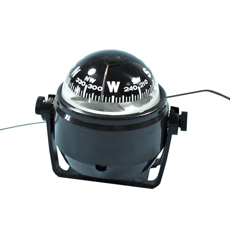 Boat Black Multifunctional Navigation Bracket Mount Digital Compass ABS Waterproof for Outdoor Caravan Truck