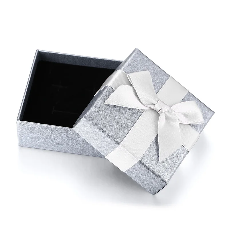 Vnox-Caja de regalo gris, embalaje de joyería elegante para collar, pulsera, anillo, sin logotipo, compatible con Dropshipping, Festival de