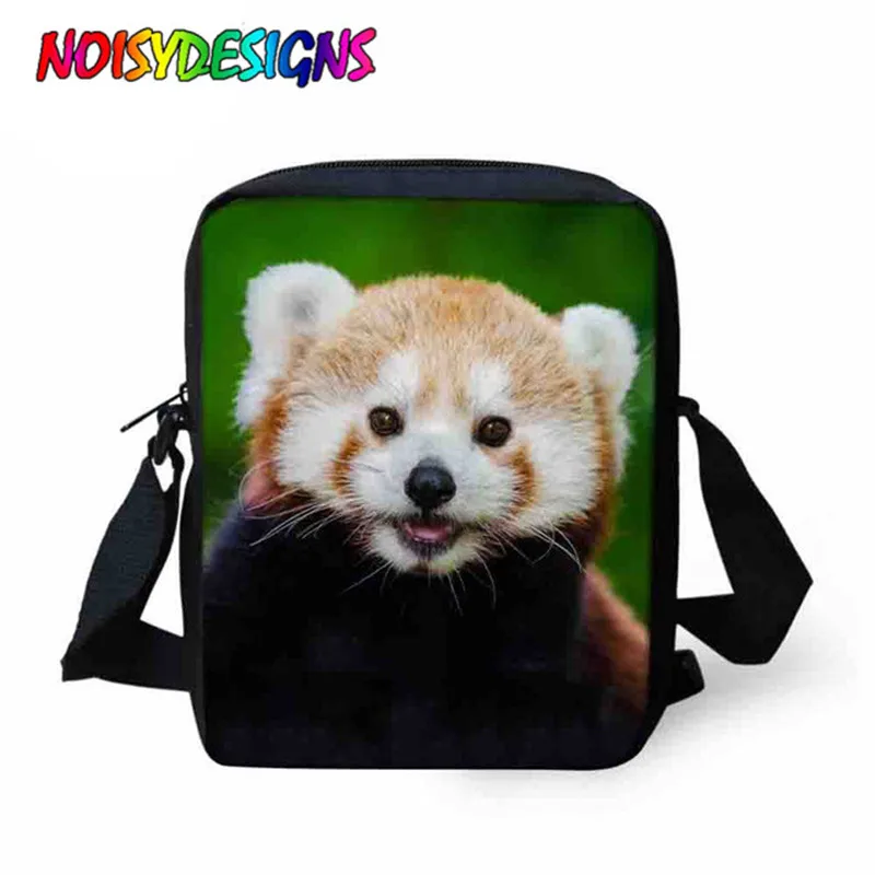 

NOISYDESIGNS Casual Messenger Bags Cute Red Lesser Panda Print Kids Children Shoulder Bags Boys Cross Body Bags Mini Travel Bag