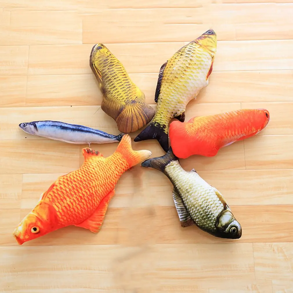 20cm Catnip Catmint Cat Favor Simulation Fish Cat Toys Fish Shape Scratching Post Short Plush For Pet Product Supplies