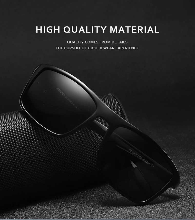 KDEAM VIP Bieten Ultra Licht Rechteckigen Polarisierte Und Photochrome Sonnenbrille Männer – Detail 2